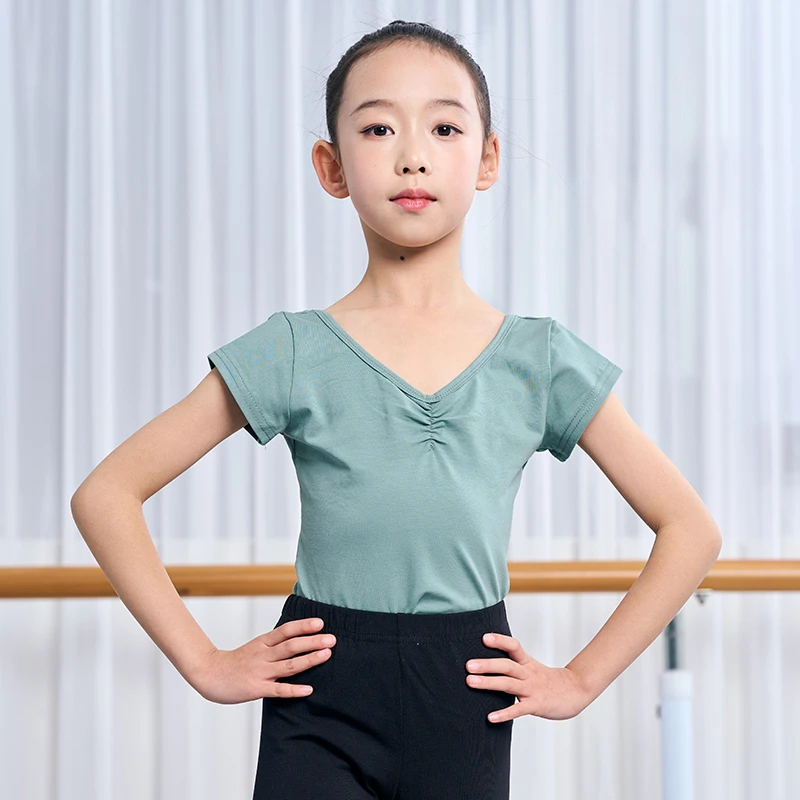 舞越儿童舞蹈服女童新款练功服短袖夏季体操服分体形体服芭蕾舞服