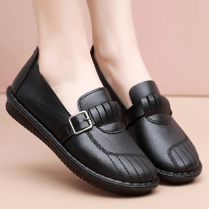 老北京布鞋女春秋单鞋平底舒适休闲奶奶鞋软底防滑中老年人妈妈鞋