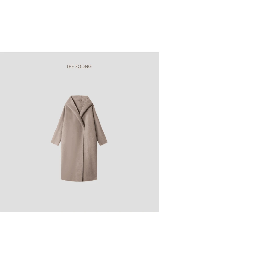 ONEOF 秋冬新款高端大牌连帽斗篷大衣加长款女