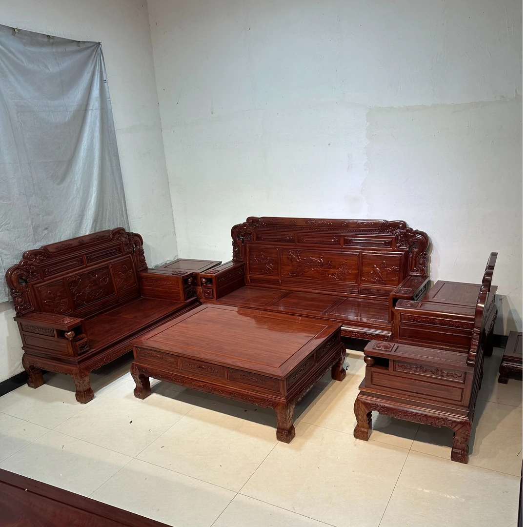 非洲酸枝木  财源滚滚沙发123七件套