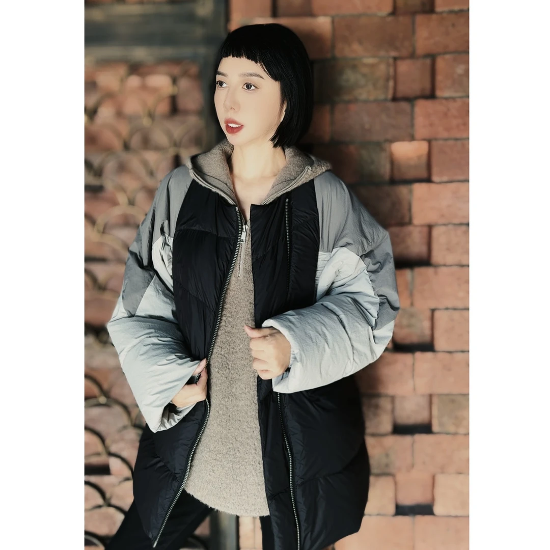 【A-Chun】丨“拼色百搭白鹅绒外套”