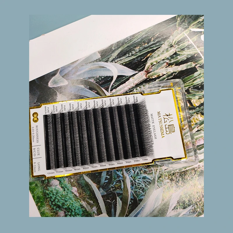 松岛四叶草嫁接睫毛4D仙朵成品开花高端不散根浓密BCD翘黑/焦糖色