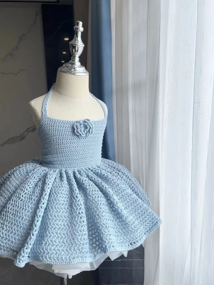 蓝色在逃公主裙儿童款材料包DIY不是成品 不接受七天无理由