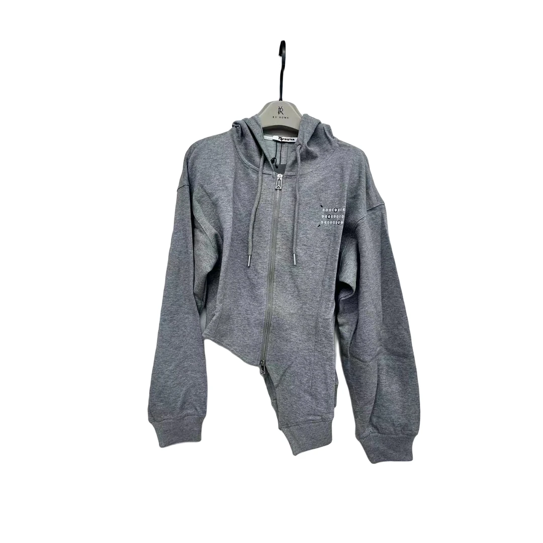 【小哥专享】新款带帽斜边卫衣外套W1336