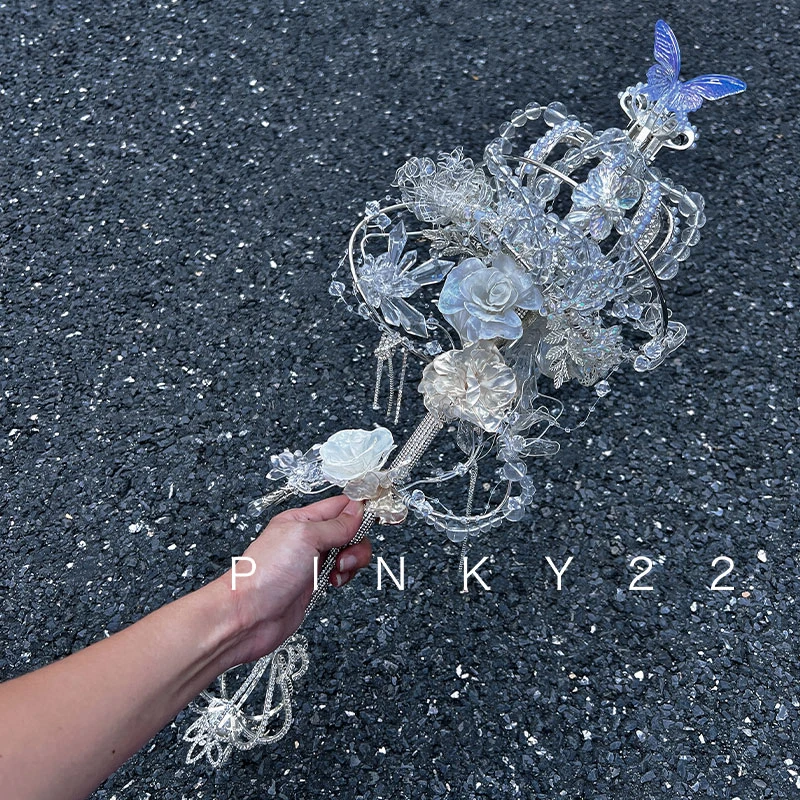 江梦艺术设计[极光玫瑰]西式权杖手捧花婚礼主题艺术装饰结婚礼物