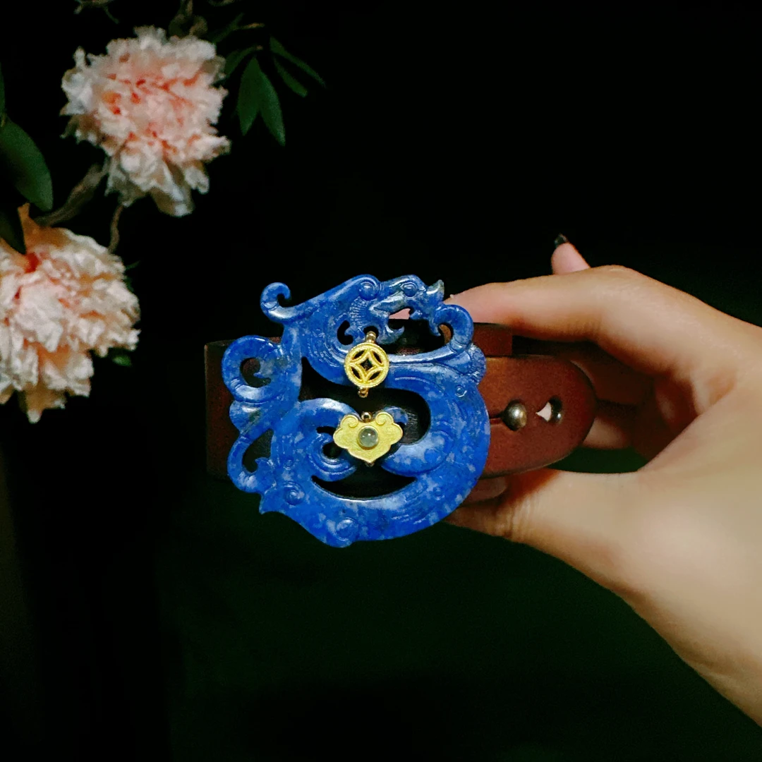 国潮原创青金石龙时尚休闲设计款皮手牌【天玺珠宝】