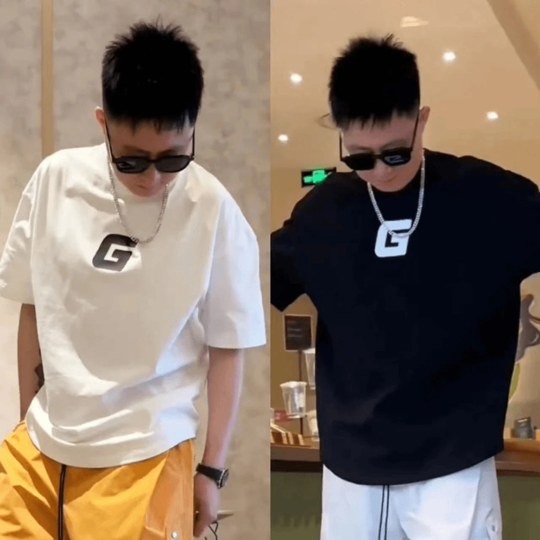 潮男夏季2024新款潮流印花多色短袖T恤时尚百搭宽松字母重磅半袖