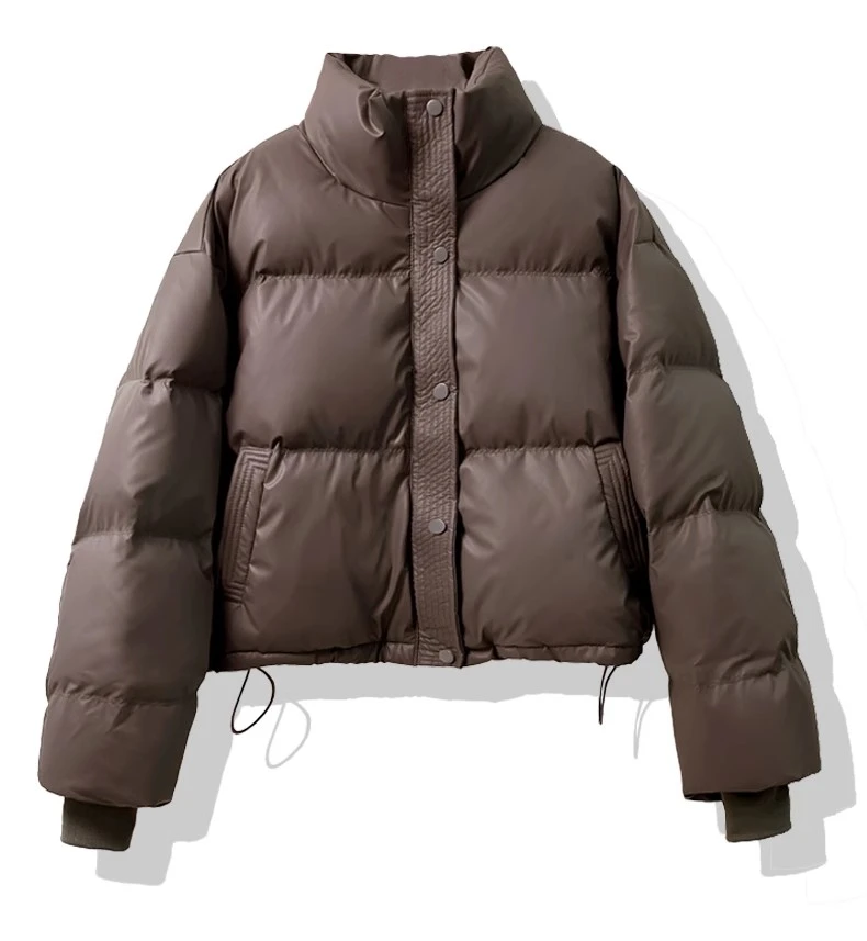 TT【618】2024秋冬新款韩版百搭短款PU皮外套棉袄三防棉衣棉服