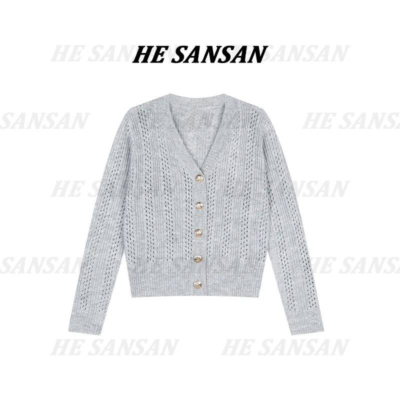 【SANSAN】气质竖条镂空百搭开山极简外套DY-3647