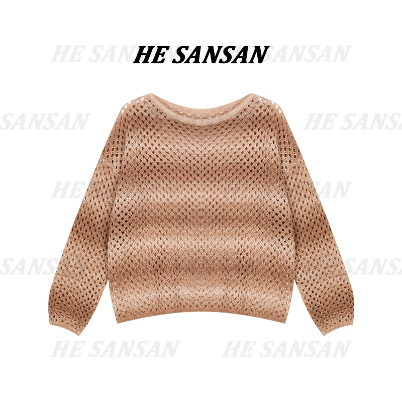 【SANSAN】气质长袖时尚轻奢渐变套头上衣DY-3646