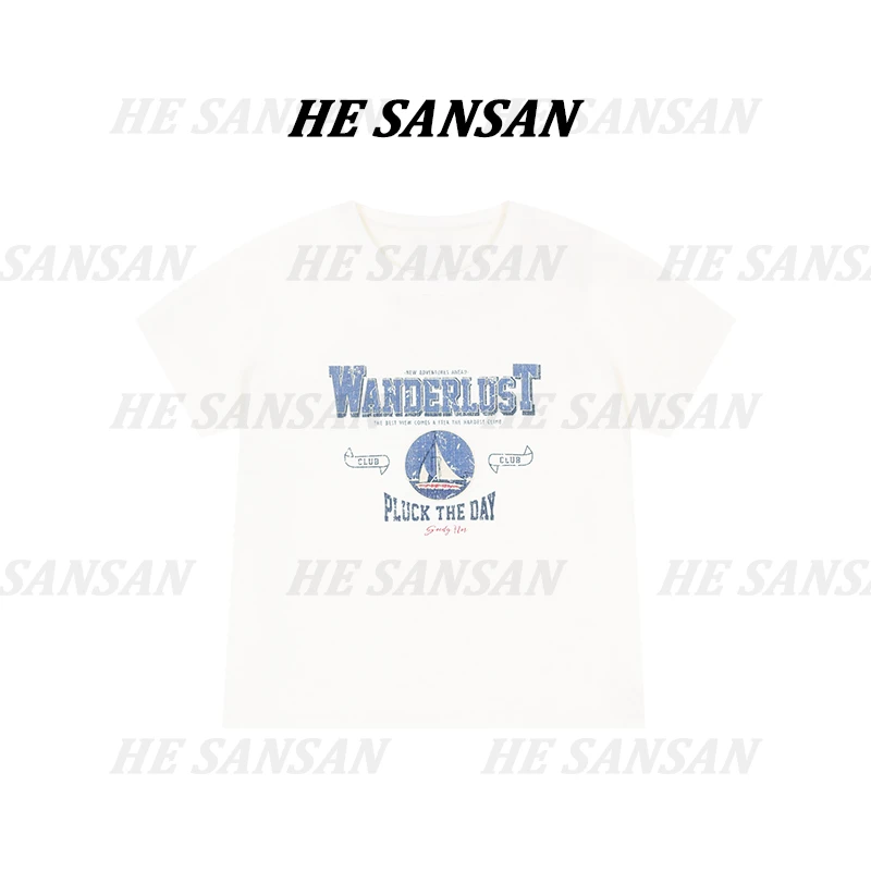 【SANSAN】简约百搭夏季字母设计款潮T短袖上衣DY-3497