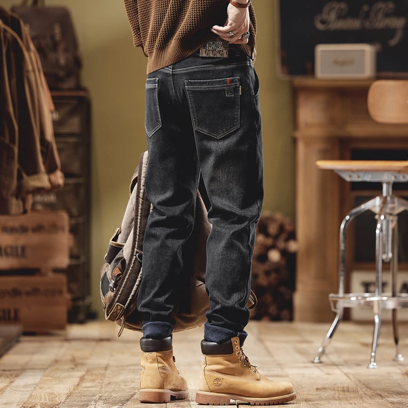 2024新款高品质男士休闲牛仔裤时尚百搭弹力潮流小脚牛仔裤长裤