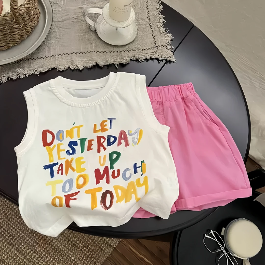 杏色T恤男女儿童短袖T恤2024上衣新款中小宝宝休闲洋气韩版半袖潮