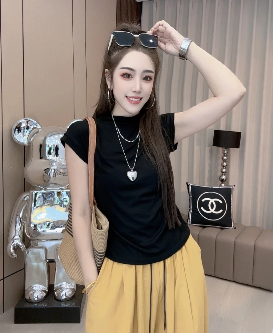 【小雪严选】早秋新款净面半高领无袖T恤百搭显瘦打底衫