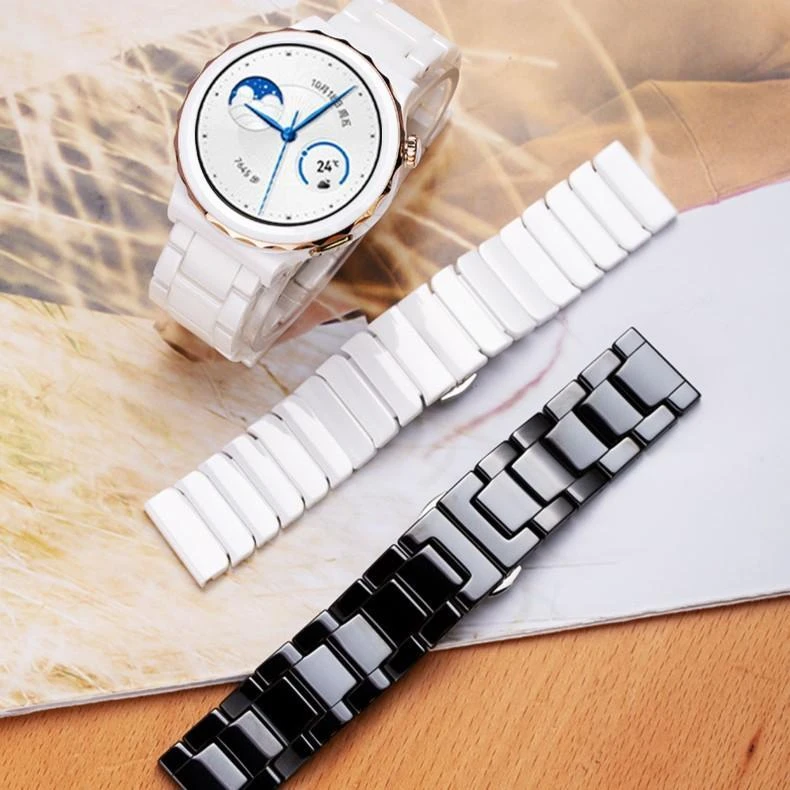 适用华为GT5/4耐刮gt3Pro表带Watch4pro手表陶瓷白一株三株典藏版