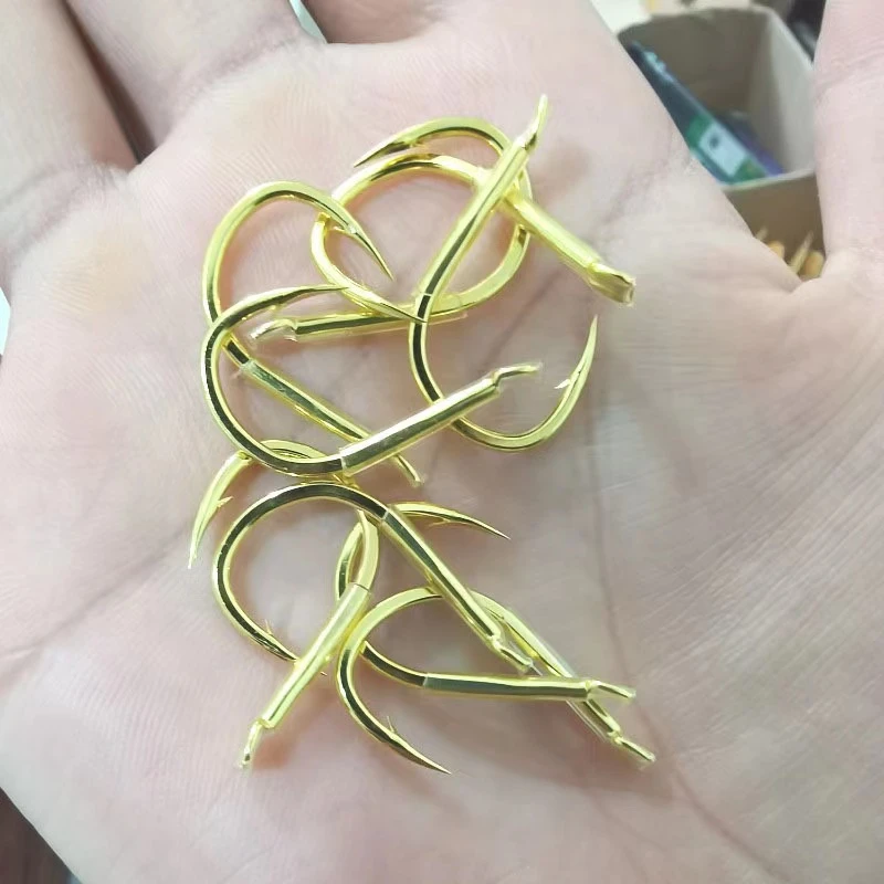 珠珠大物钩金色双槽血槽伊势尼散装有倒刺正嘴鲤鱼草鱼青鱼钩垂钓