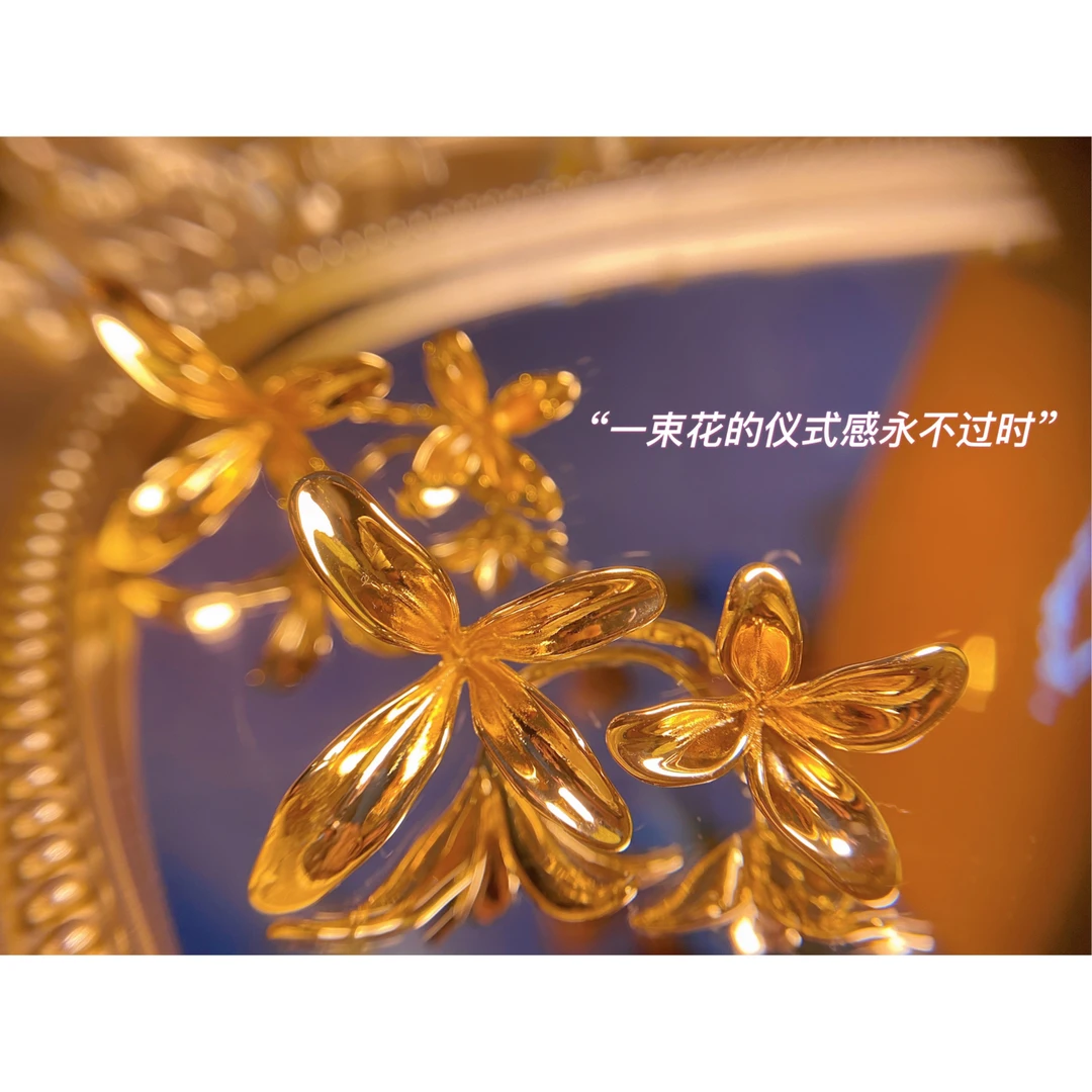 铜合金耳饰 YinMan/双生花 设计款耳环