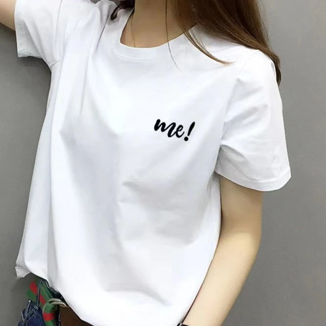 【福利款】me图案2023夏季新款时尚百搭男女同款圆领印花短袖T恤