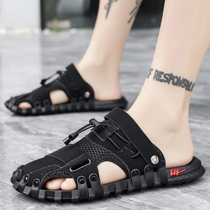 男士凉鞋夏季包头拖鞋软底防滑沙滩鞋开车2024新款两用防臭凉拖潮