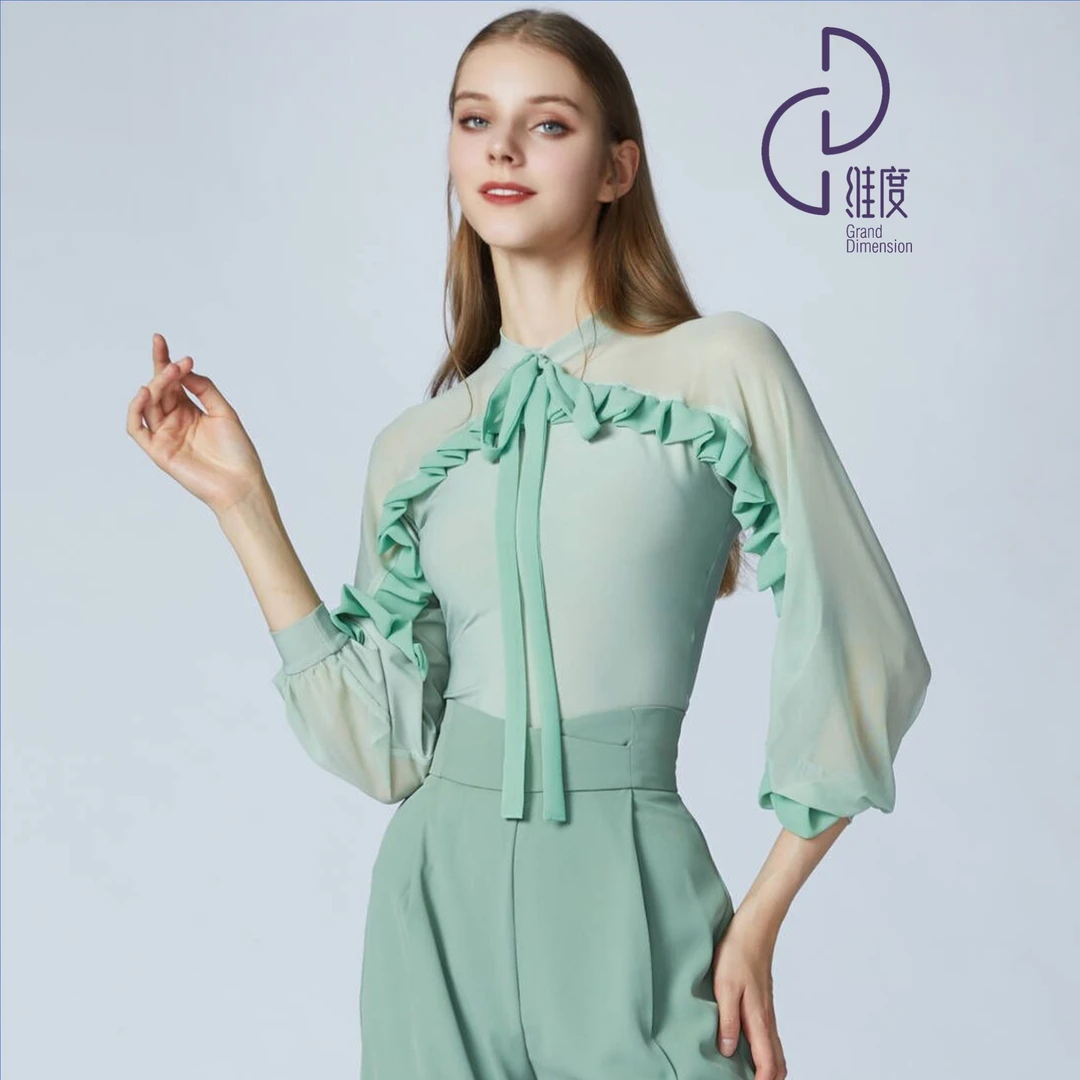 【维度舞服】Y135原创设计女士上衣摩登舞衣拉丁舞练习服溯源好物