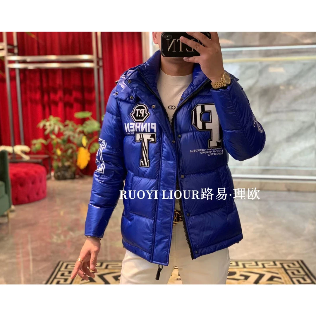 【路易理欧】2024欧货冬季高品质潮流字母拉链白鸭羽绒服01146