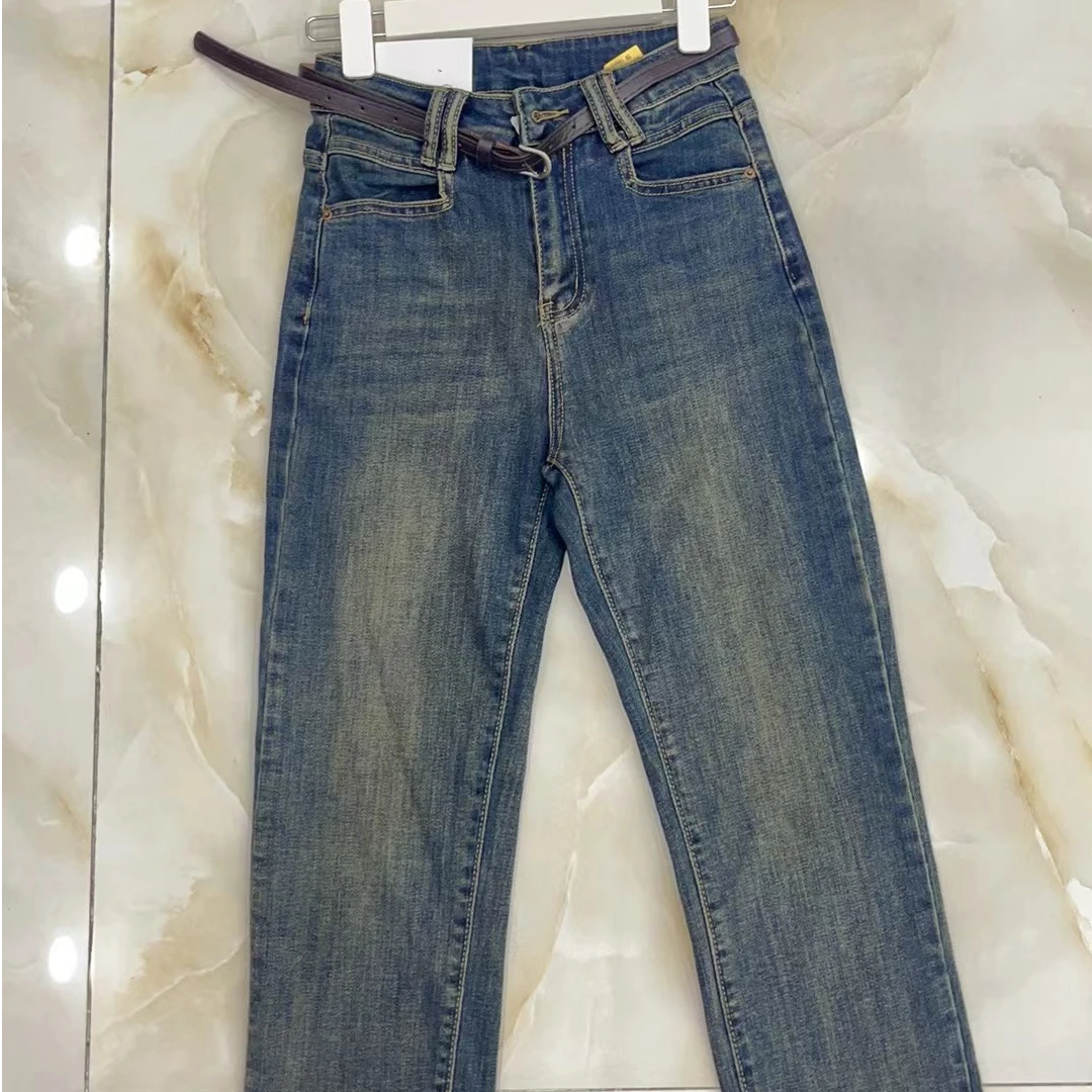 6696 秋季新款百搭显瘦小个子烟管裤