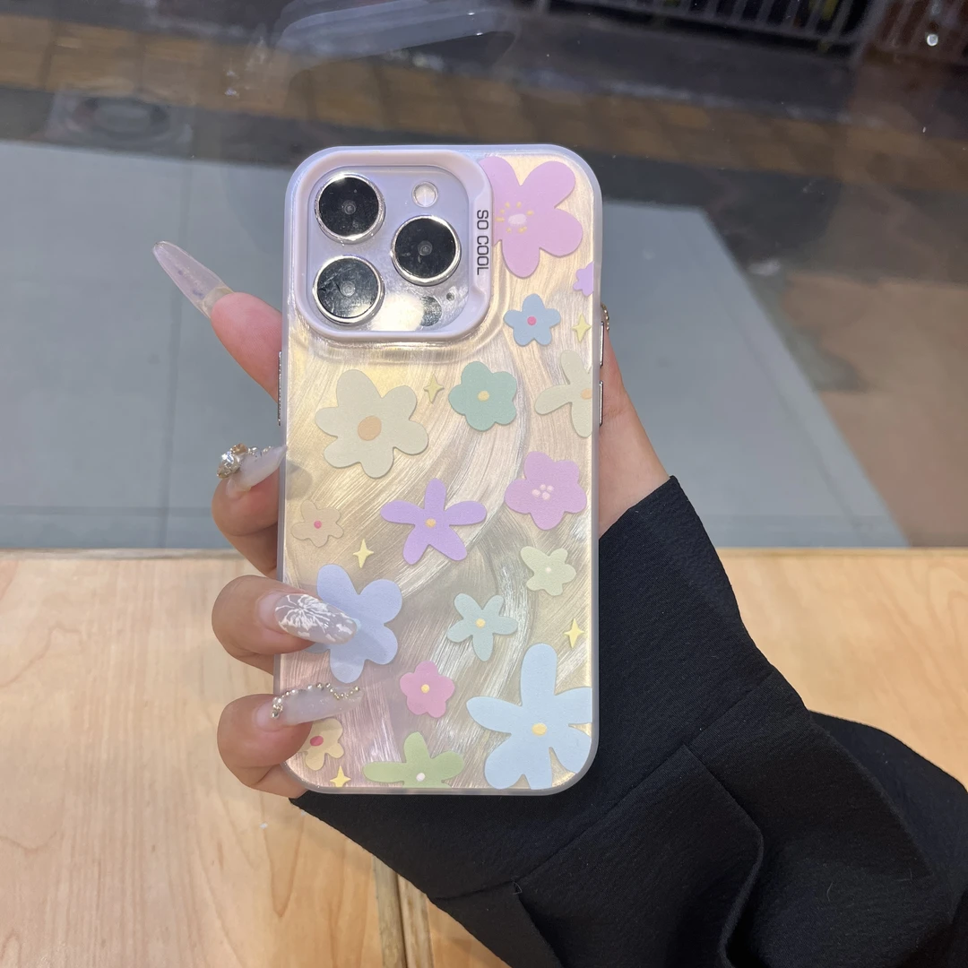 （多彩小花）大羽纱手机壳苹果15iphone13华为vivo荣耀vivo一加小米