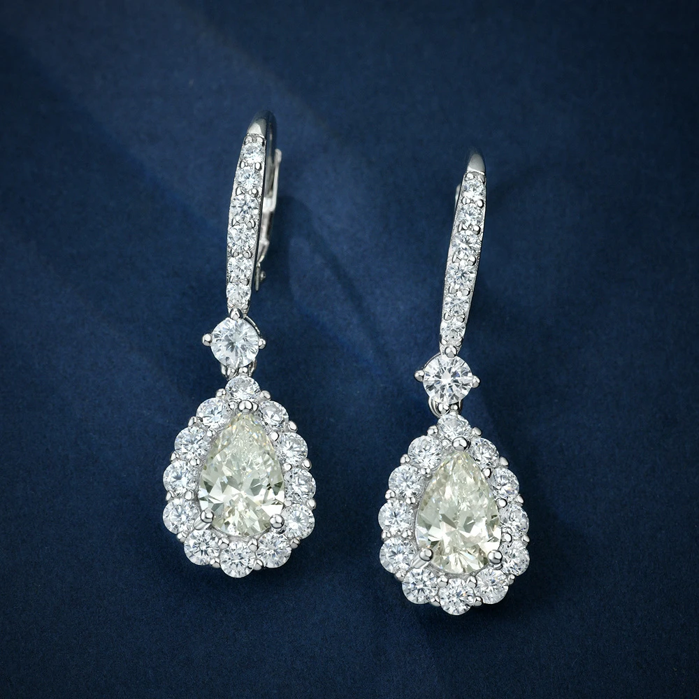 925银合成锆石耳饰 E3141【玫丽】镶嵌白G色百搭气质耳坠水滴耳扣