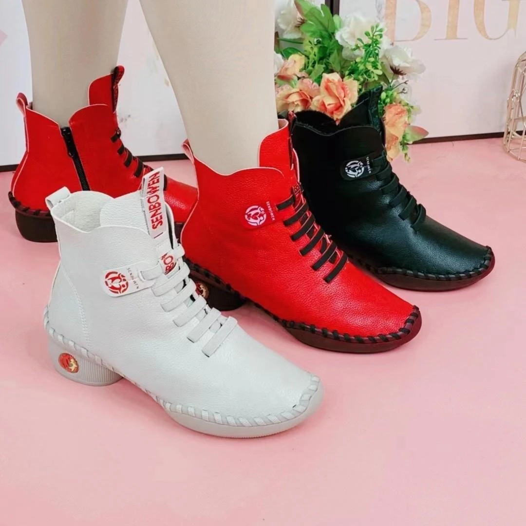 森柏文正品冬季新款妈妈棉鞋防滑雪地短靴加绒保暖女士休闲马丁靴