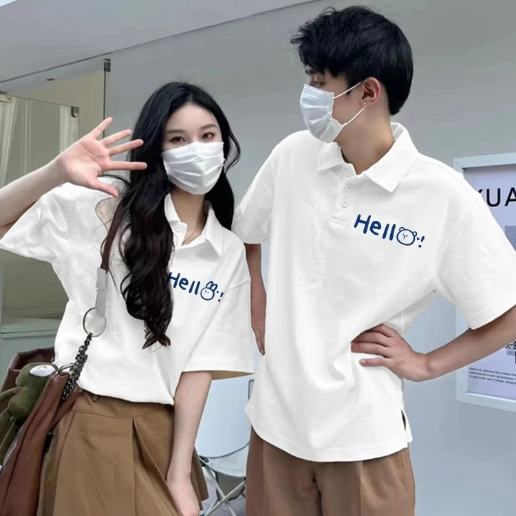 情侣装2025新款网红爆款Polo衫一男一女夏季短袖时尚百搭潮流衣服