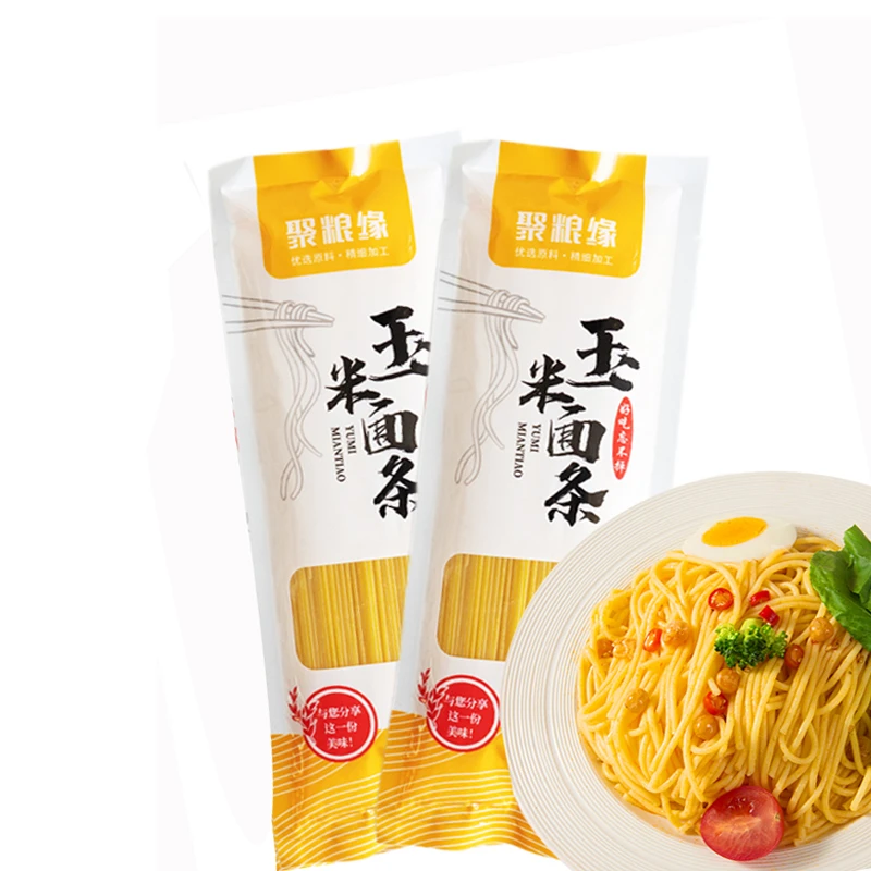 聚粮缘玉米面条东北冷面200g低脂0脂肪0添加营养玉米干面条