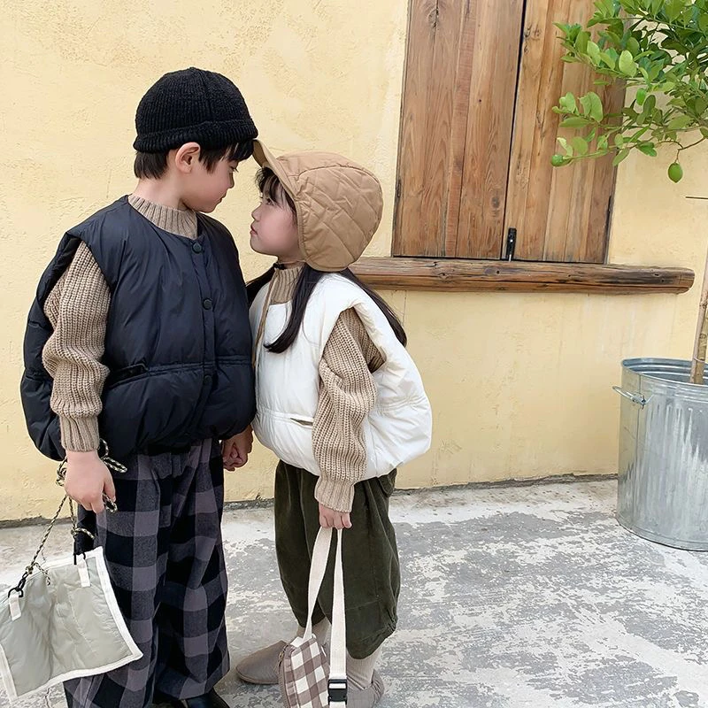 儿童羽绒面包服加厚秋冬韩版男女童宝宝坎肩马夹乌龟壳