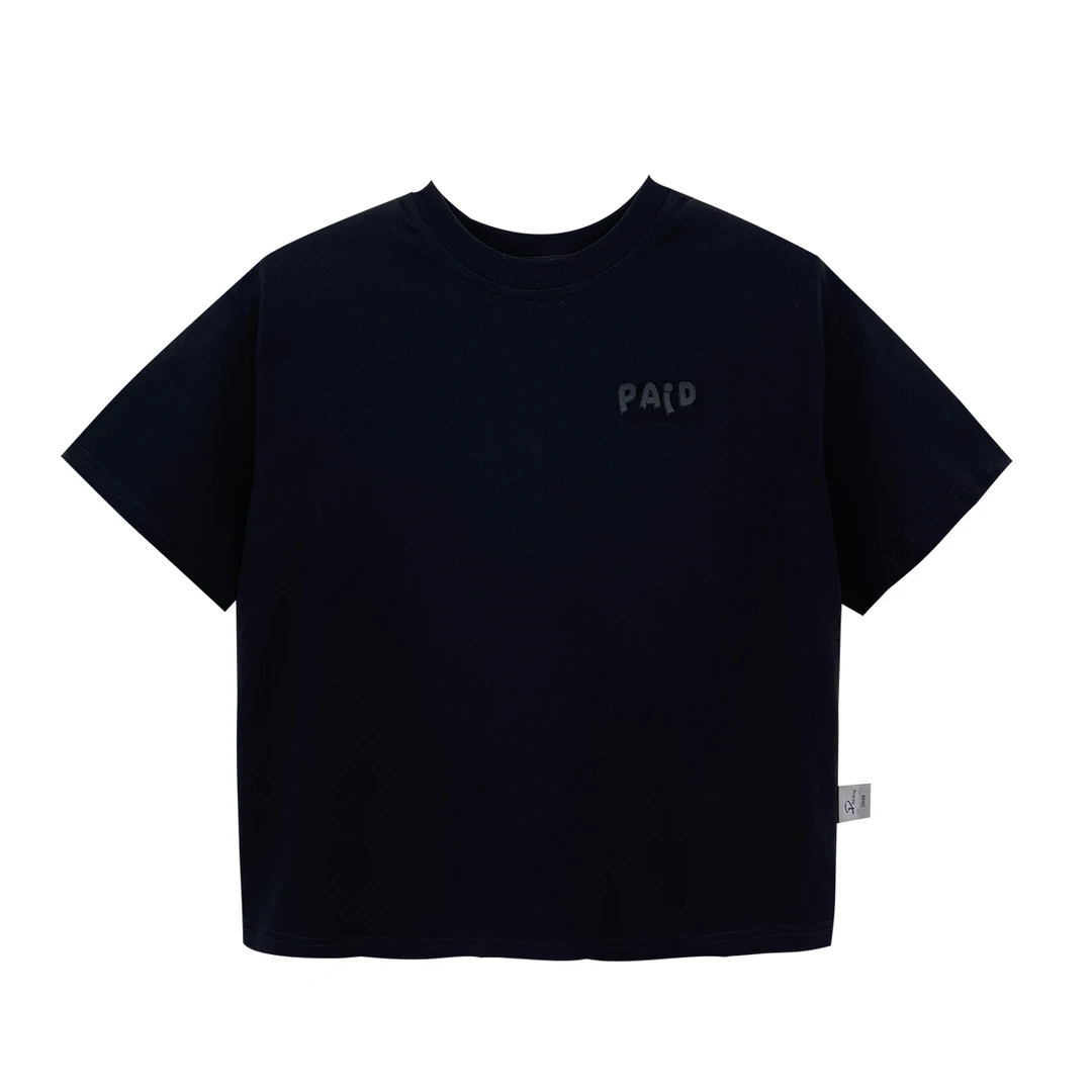 QC夏装儿童韩版中大童街头风休闲拼接网眼短袖T恤WPL1049-WTT