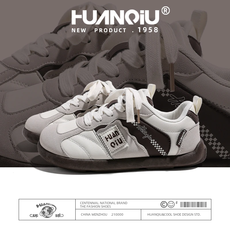 环球女鞋百搭拼色原创设计感潮鞋2024秋季新款轻便运动休闲鞋女