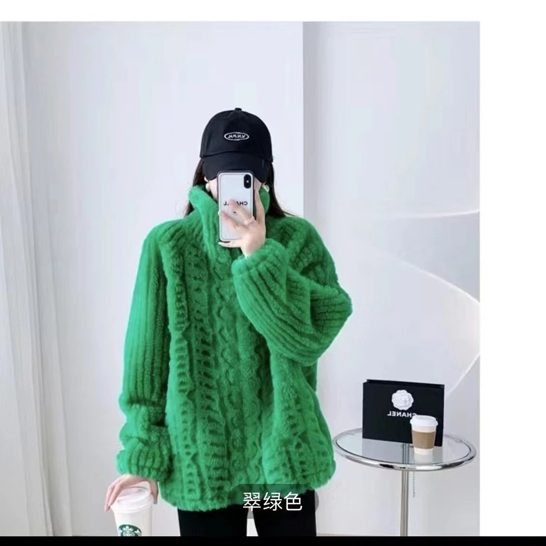 剪花颗粒绒外套休闲时尚中长款