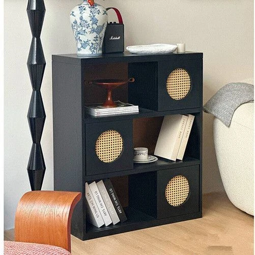 美式实木书柜杂志柜自由模块组合窄书架立柜法式复古展示柜餐边柜