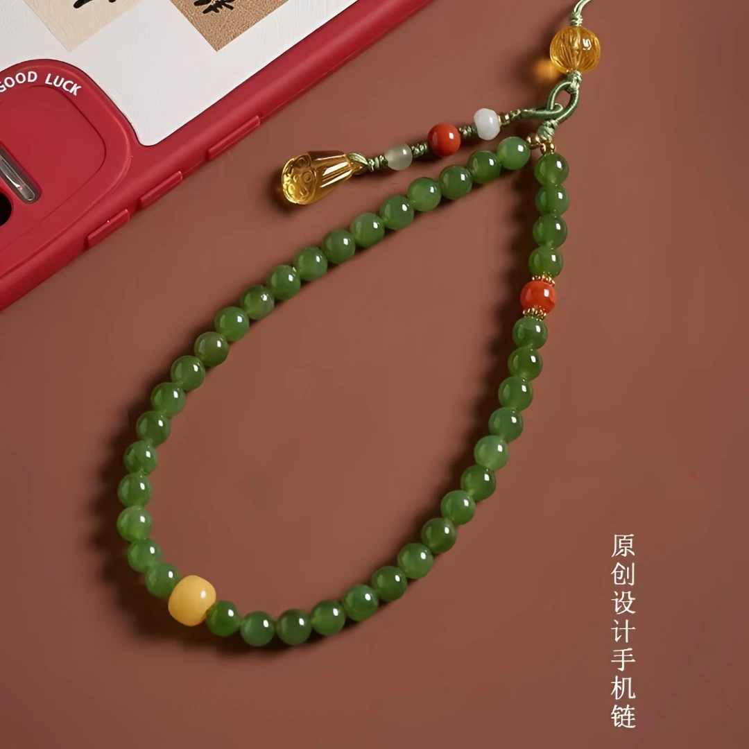 碧石两世欢手机链上档次漂亮手机挂绳手机挂绳手腕手机吊坠挂件女