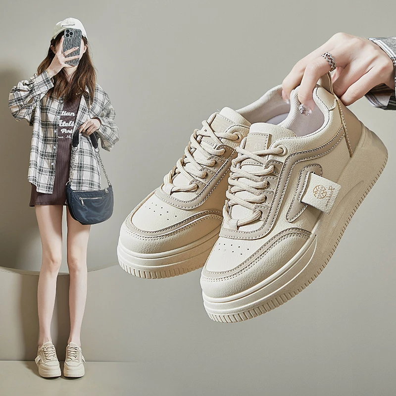 2024秋季小白鞋新款韩版ins女学生厚底增高运动板鞋休闲街拍