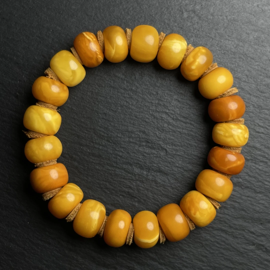 12mm俄料老蜡饼子手串