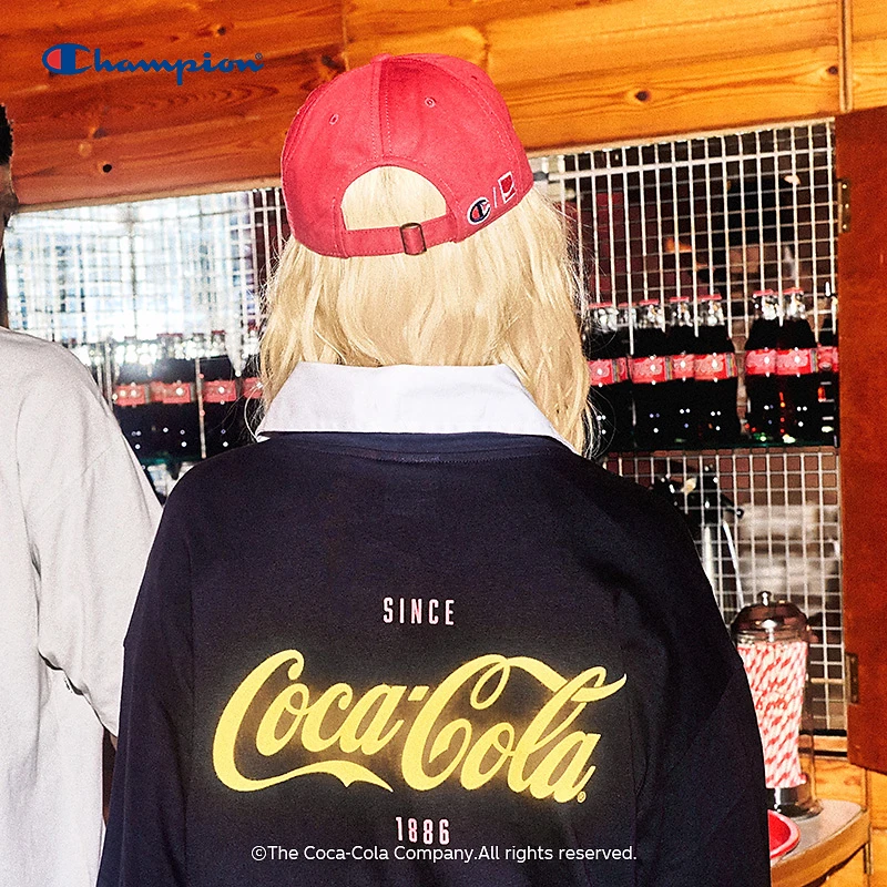 【Coca Cola联名系列】Champion冠军复古时尚鸭舌帽情侣棒球帽男
