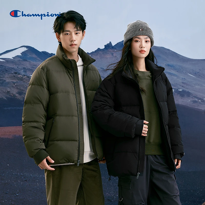 Champion冠军时尚简约休闲经典秋冬短款立领羽绒服U4DDJSM023