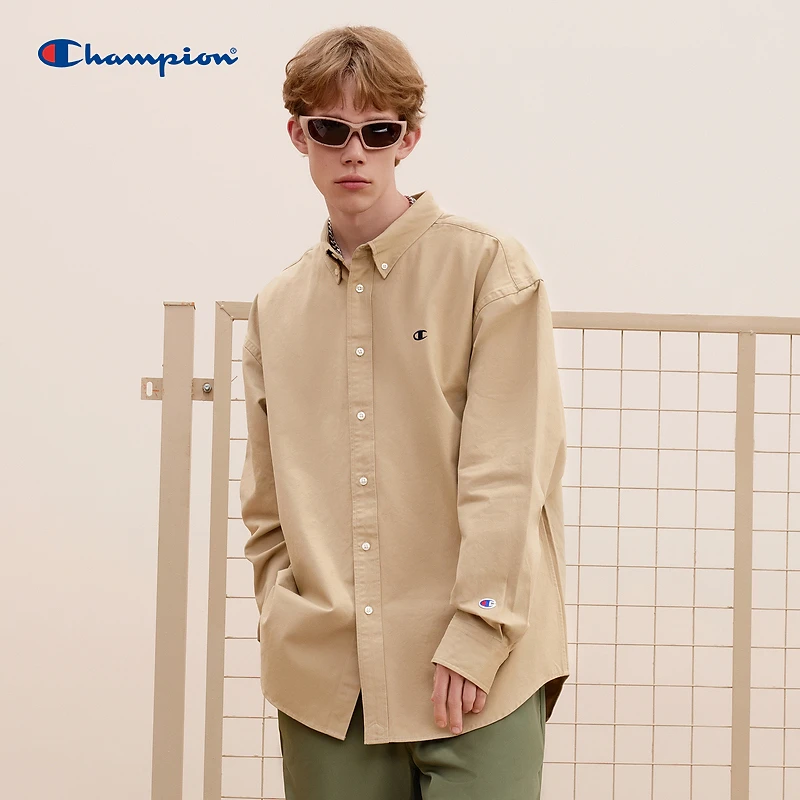 Champion冠军舒适宽松经典印花休闲刺绣小Clogo长袖T恤C3-W420-2