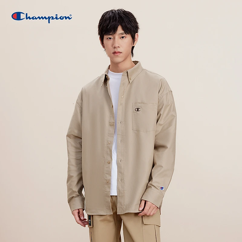 Champion冠军高级感男装休闲时尚常春藤系列长袖衬衫U4CSHSM009