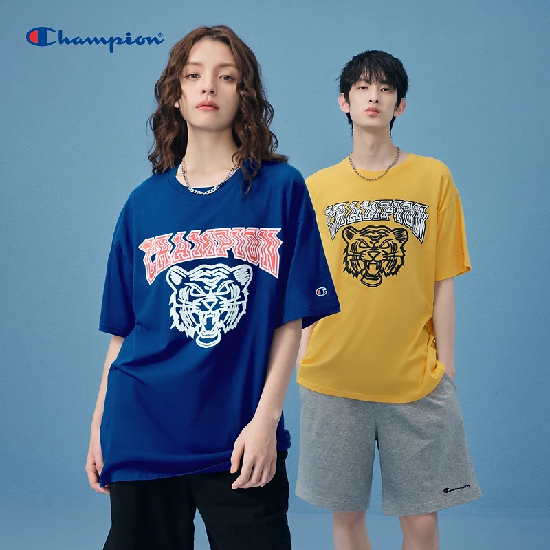 Champion冠军T恤潮流胶印动物短袖圆领短袖t恤男女同款UM-XSS04