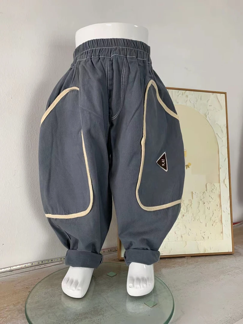 春秋款 2024新款韩版中性男女宝宝中小童日韩潮流儿童休闲裤长裤