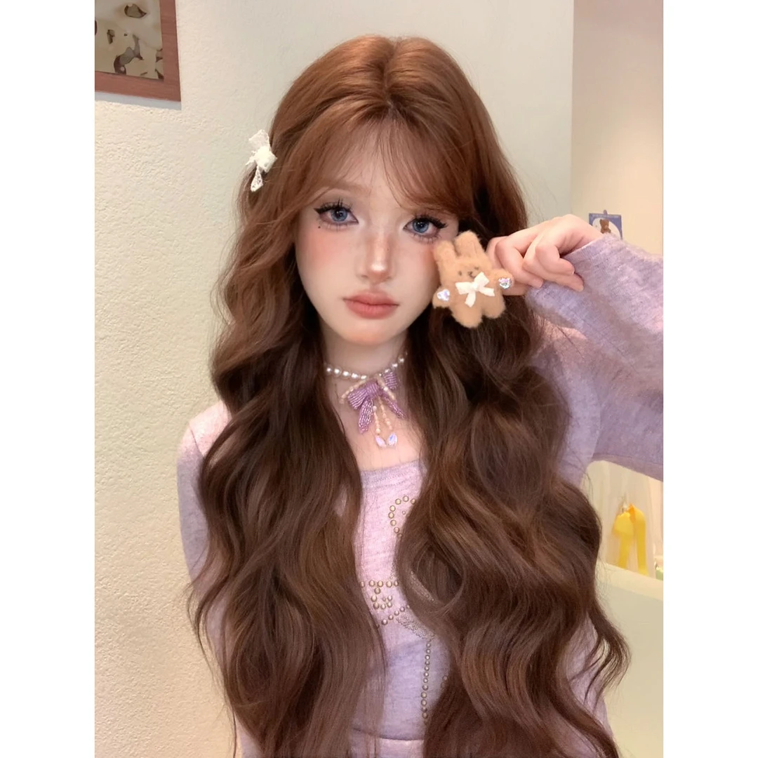 【焦糖栗子】小额蕾丝中分长卷秋冬发气质氛围感日常女士假发