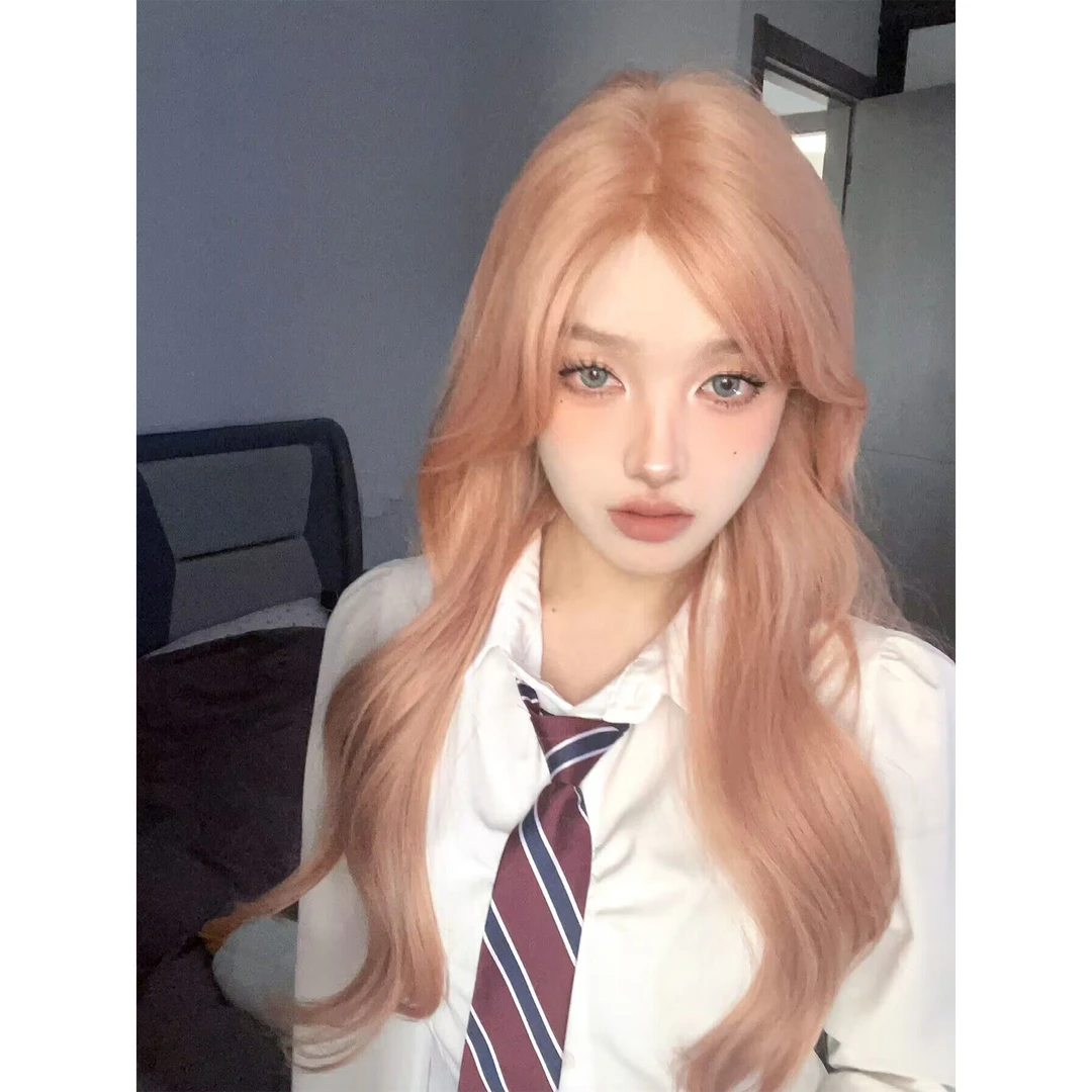 【蜜桃粉金】rose女团同款玫瑰粉金前蕾丝氛围卷发