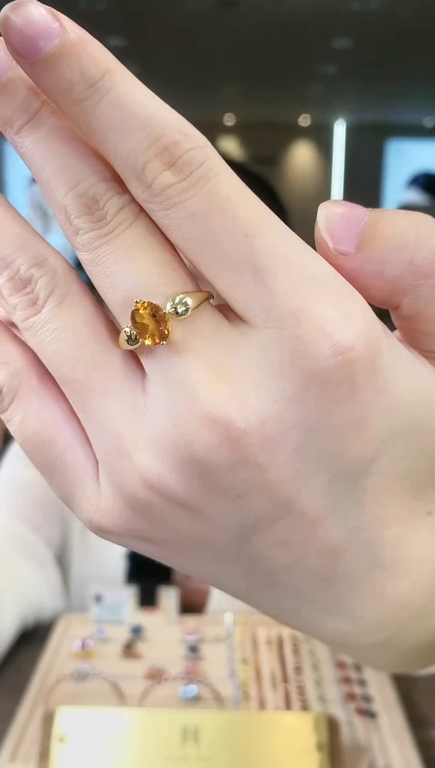【闪购商品】黄晶戒指银S925镶嵌05天然宝石
