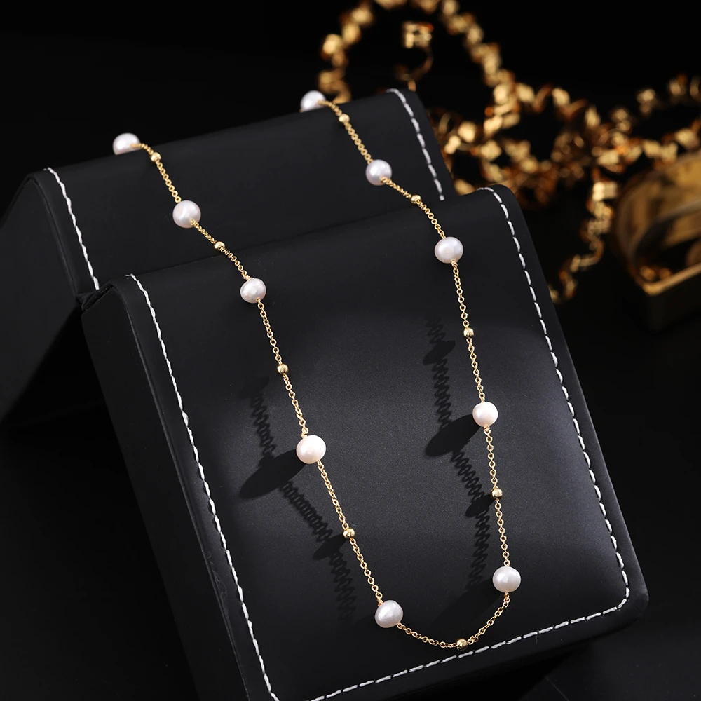 铜合金项链 《货号6131》轻奢小众满天星长款项链