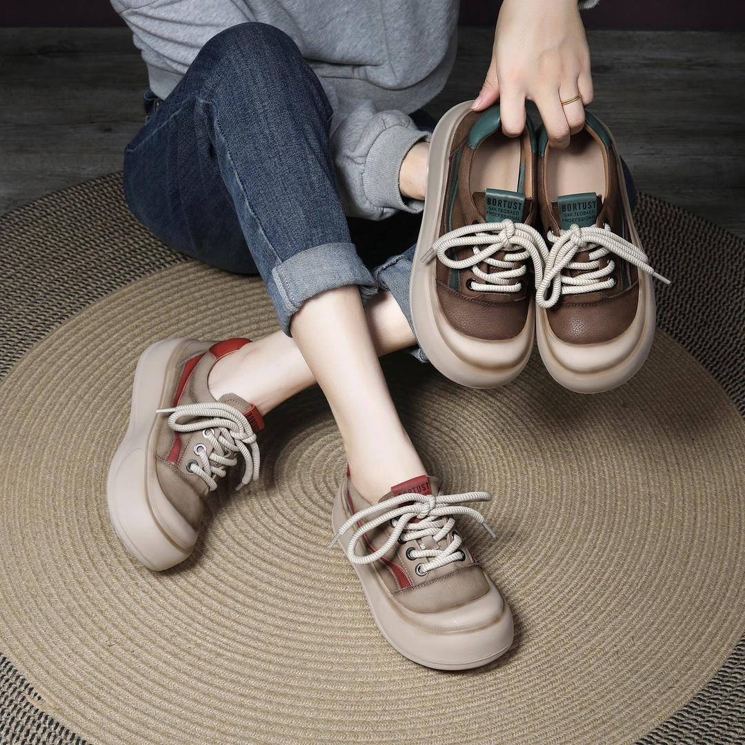 鞋子女鞋单鞋百搭软底休闲鞋复古厚底春秋春季韩版秋季